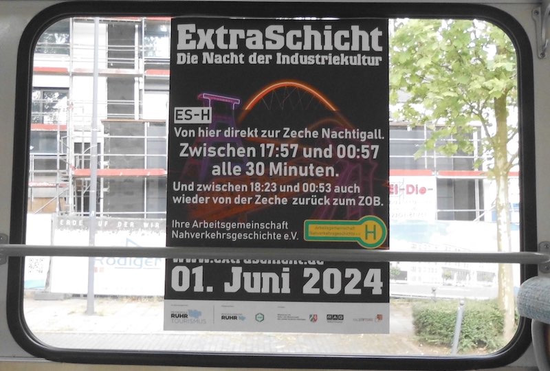 Eigenwerbung im Bus